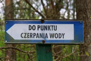 Punkt czerpania wody - tablica